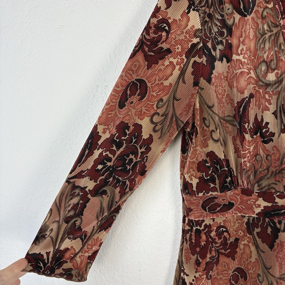 Vtg Y2K Dressbarn M Babydoll Blouse Asymmetric Dark Floral Fairy Whimsigoth Boho - Picture 3 of 5